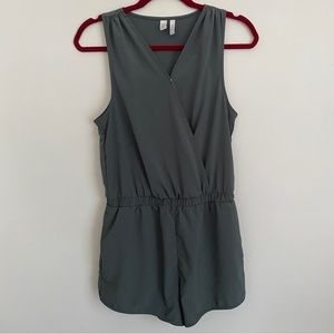 Green Wrap Front Z by Zella RomperSize S with Pockets!